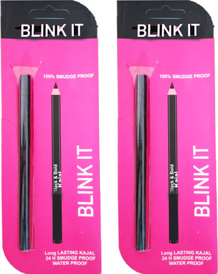 NG MART BLINK IT BLACK BOLD KAJAL FOR LONG LASTING & SMUDGE PROOF PACK OF - 2(BLACK, 40 g)