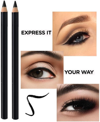 HUZURLU Highly Pigmented Intense Matte Smudge-proof kajal-12(BLACK, 4 g)
