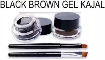 LILLYAMOR Super Kajal Set With Brushes Black and Brown(Black, Brown, 6 g)