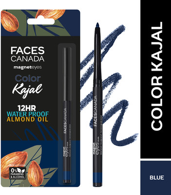 FACES CANADA Magneteyes Color Kajal | Water Proof 12HR Longstay With Almond Oil(Blue Motivation, 0.3 g)