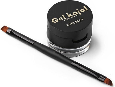 SEUNG Gel Kajal & Cake Eyeliner with Two Sided Brush(BLACK, 3 g)