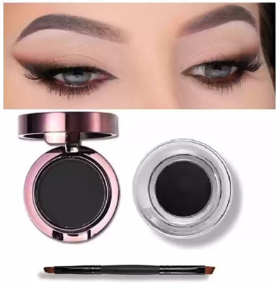 AFARAXIA Lightwet 2In1 creamy eyeliner with eyebrow fix powder 24H Long Lasting(Black, 8.9 ml)