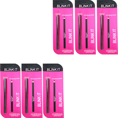 NG MART BLINK IT BLACK BOLD KAJAL FOR LONG LASTING & SMUDGE PROOF PACK OF - 6(BLACK, 120 g)