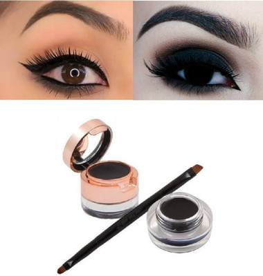 SEUNG Perfect Gel Kajal Cake & Eyeliner 2 in 1 With Dual Side Applicator Brush(BLACK, 8 g)