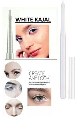 MYEONG 2 in 1 Crayon Matte Kajal(White, 2 g)