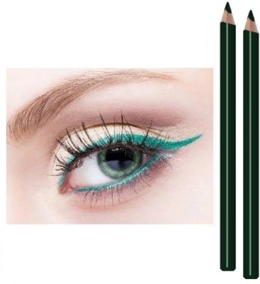 Latixmat HIGHLY PIGMENTED WATER PROOF & SMUDGE PROOF HOT GREEN CRAYON KAJAL COMBO(GREEN, 2 g)