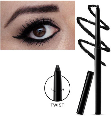 Aylily PROFESSIONAL CRAYON KAJAL BEST SMUDGE PROOF FORMULA BLACK COLOR(BLACK, 1.2 g)