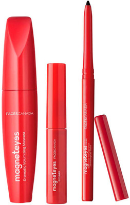 FACES CANADA Magneteyes Range Trio Pack (Kajal + Eyeliner + Mascara)(Black, 13.35 g)