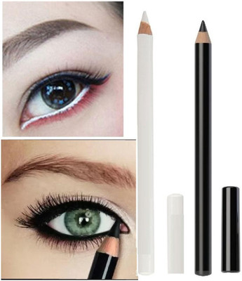 AMOSFIA BEST QUALITY BLACK & WHITE KAJAL PENCIL BEST MATTE FINISH(MULTI COLOR, 4 g)