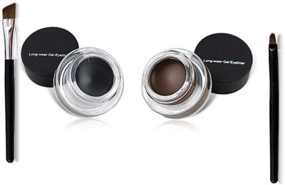 NADJA Water-proof Natural Cream Eye Liner Set With Brushes(WALNUT/INK, 6 ml)