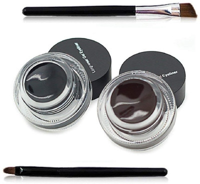 Herrlich Water-proof Natural Cream Eye Liner Set With Brushes Gel Eyeliner(MULTI- COLOR, 6 g)