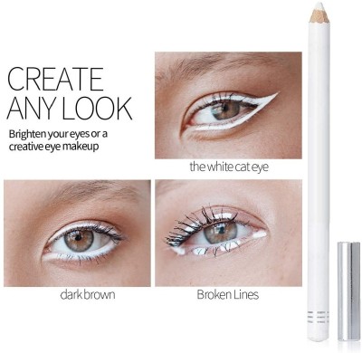 THTC White Kajal & Eyeliner Pencil Waterproof(WHITE, 2 g)