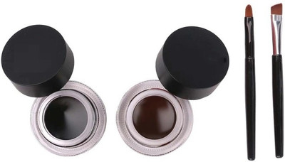 Herrlich Brown + Black Eyeliner Gel Waterproof Make Up Matte Eye Liner/Kajal(BLACK, BROWN, 6 g)