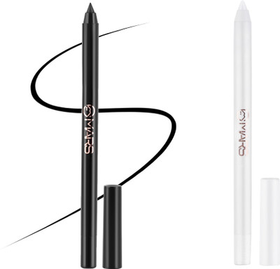 MARS Highly pigmented smudge proof water proof Kajal Velour Black and IceBerg White(Shade-03, Shade-04, 2.8 g)