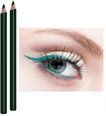 Latixmat HIGHLY PIGMENTED WATER PROOF & SMUDGE PROOF HOT GREEN KAJAL COMBO(GREEN, 2 g)