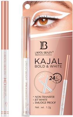 Lakyou Beauty Bold & White Kajal | Jet White Smudge-Proof & Non-Transfer(WHITE, 1.2 g)