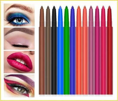Amaryllis Multi Color Kajal Set Matte Waterproof(Multicolored, 12 g)