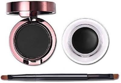 MYEONG STUDIO TOUCH MATTE AND WATERPROOF BLACK GEL EYE LINER & CAKE KAJAL 7 g(BLACK)