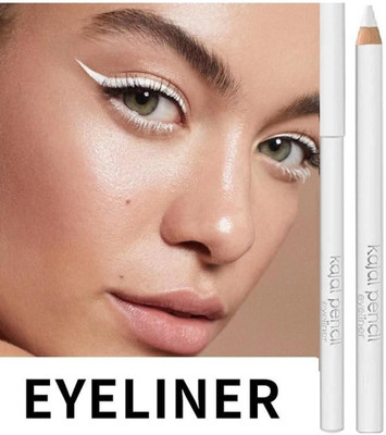 Vyomiris Smooth Soft Gliding White Kajal Eyeliner Pencil No Smudging 2 g(WHITE)