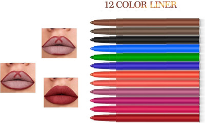 JANOST Pencil Eye Liner and Hyper Pigmented Pack of 12(MULTICOLOR, 24 g)