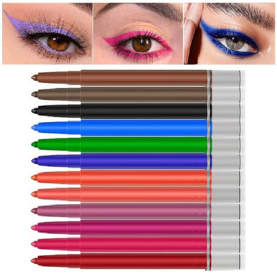 Arcanuy multi color Smudge proof & Waterproof pencil Kajal and eye liner make up(MULTICOLOR, 24 g)