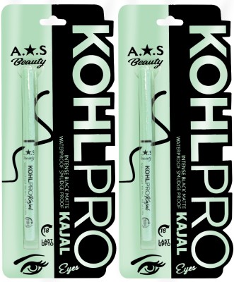 adbeni Kohl Pro Kajal, Intense Black Eyeliner | Matte Finish, Waterproof & Smudgeproof(2PC, 0.35 g)