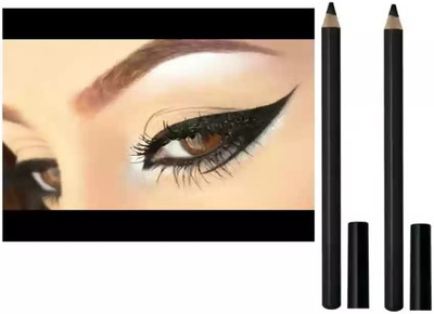 HUZURLU Highly Pigmented Intense Matte Smudge-proof kajal-01(BLACK, 4 g)