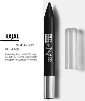 AMOSFIA Best Waterproof Intense Black Kajal (Pack of 01)(BLACK, 3.2 g)