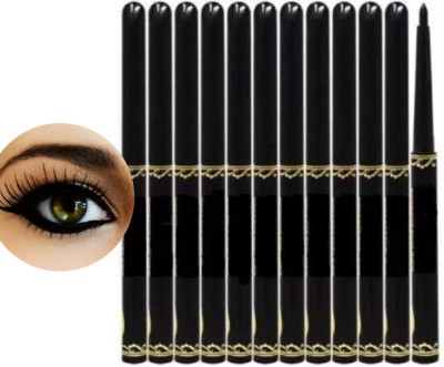 Hidden Beauty SMUDGE WATERPROOF EYE PENCIL KAJAL 12G ( PACK OF 12)(Black, 12 ml)