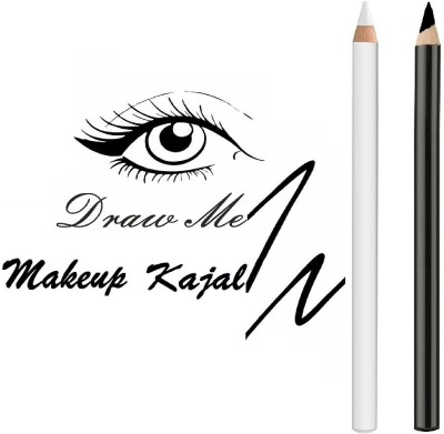 SEUNG Kajal Soft Kohl Kajal Pencil(white, black, 4 g)