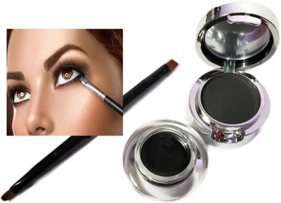 GFSU Gel Kajal Cake & Eyeliner 2in1 With Dual Side Applicator(Black, 7 g)