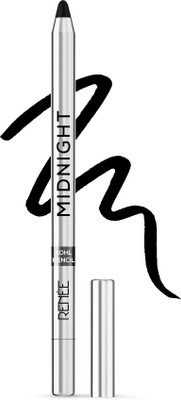Renee Midnight Kohl Black Kajal Pencil - Waterproof Smudgeproof With Sharpener 24 Hrs(Midnight, 1.5 g)