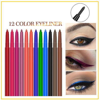Amaryllis Best Multi used Eye Liner, Lip liner, kajal and Hyper Pigmented Pack of 12(MULTICOLOR, 24 g)