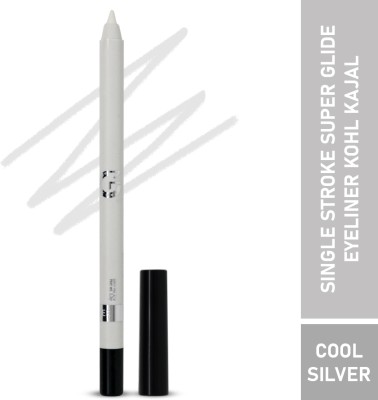 MATTLOOK Single Stroke Super Glide Eyeliner Kohl Kajal 24H Water & Smudge Proof (1.3gm)(Cool silver, 1.3 g)