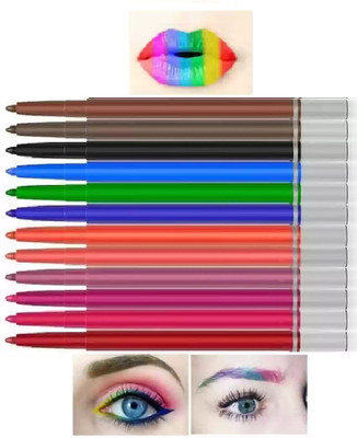 Neycare SET OF 12 WATERPROOF MATTE FINISH MULTI COLOR LINER FOR LIP MAKEUP(MultIcolor)