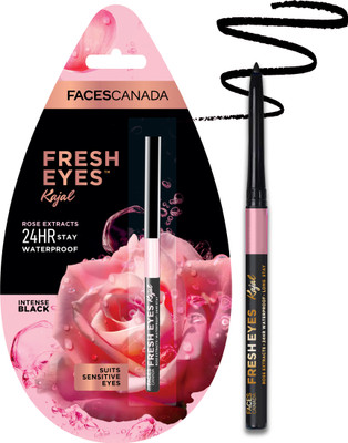 FACES CANADA Eyes Kajal | With Extract | 24HR Waterproof(Black, 0.35 g)