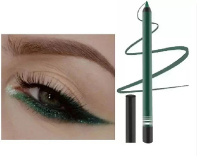 Yuency HIGH PIGMENT GREEN COLOR CRAYON KAJAL MATTE SHIMMER(GREEN, 1.5 g)
