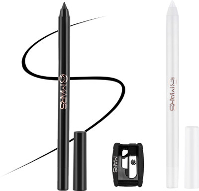 MARS Highly pigmented smudge proof With Free Sharpner Kajal Black and White(Shade-03, Shade-04, 2.8 g)
