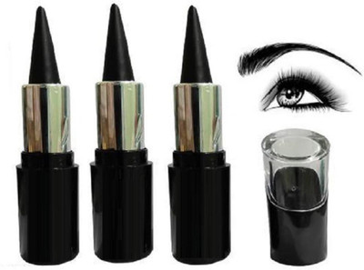 JANOST New Ultra Soft Waterproof Intense Glide Eyes Matte Kajal Pack Of 3(BLACK, 15 g)