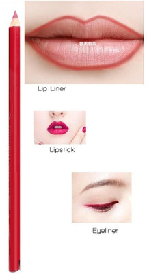 THTC Red pencil kajal & eye liner matte smooth finish water proof(RED, 2 g)