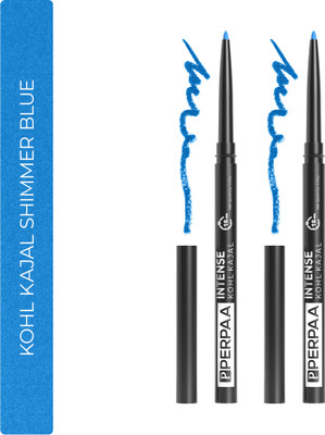 Perpaa Intense Kohl Long Stay Twist up pencil Kajal, Pack of 2 Waterproof & Smudge(Blue, 0.7 g)