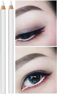 Jiwoo Combo Waterproof Smudgeproof Soft White Kajal Eyeliner(White, 4 g)