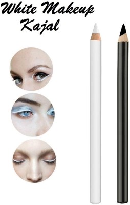 SEUNG new Waterproof Kohl and Kajal Soft Kohl Kajal Pencil(white, black, 4 g)