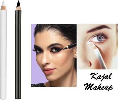 SEUNG Professional Waterproof and Kajal Soft Kohl Pencil(white, black, 4 g)