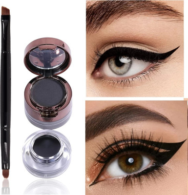 EVERERIN Waterproof & Smudge-Proof Gel Eyeliner & Eyebrow Powder Cake(BLACK, 7 g)