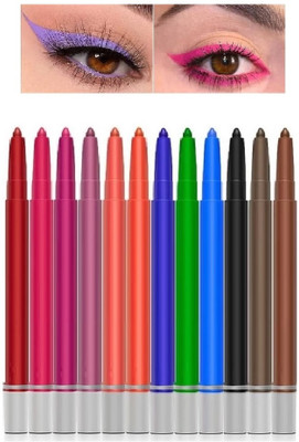 Neycare PROFESSIONAL CRAYON KAJAL AND EYE LINER SET OF 12(Multi-colored, 24 g)