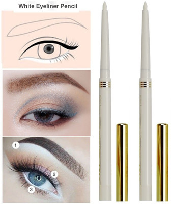AMOSFIA Kajal Super White- Longstay Smudgeproof Matte Deeply Pigmented(WHITE, 4 g)