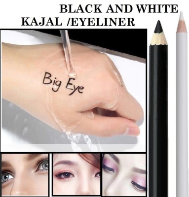 GFSU - GO FOR SOMETHING UNIQUE WATERPROOF KAJAL COMBO WHITE AND BLACK(BLACK, WHITE, 3 g)