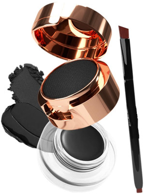 ADJD Gel Kajal Cake & Eyeliner 2in1 With Dual Side Applicator Brush 24 Hours 7 g(BLACK)