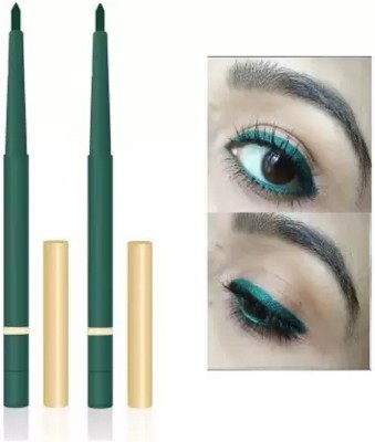 HUZURLU One Stroke Defining Auto Eyeliner Kohl Kajal, smudge proof(green, 6 g)